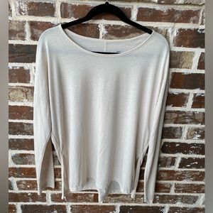 Nike Dri-Fit Cream Long Sleeve Crew Neck Running Workout Top Size Large